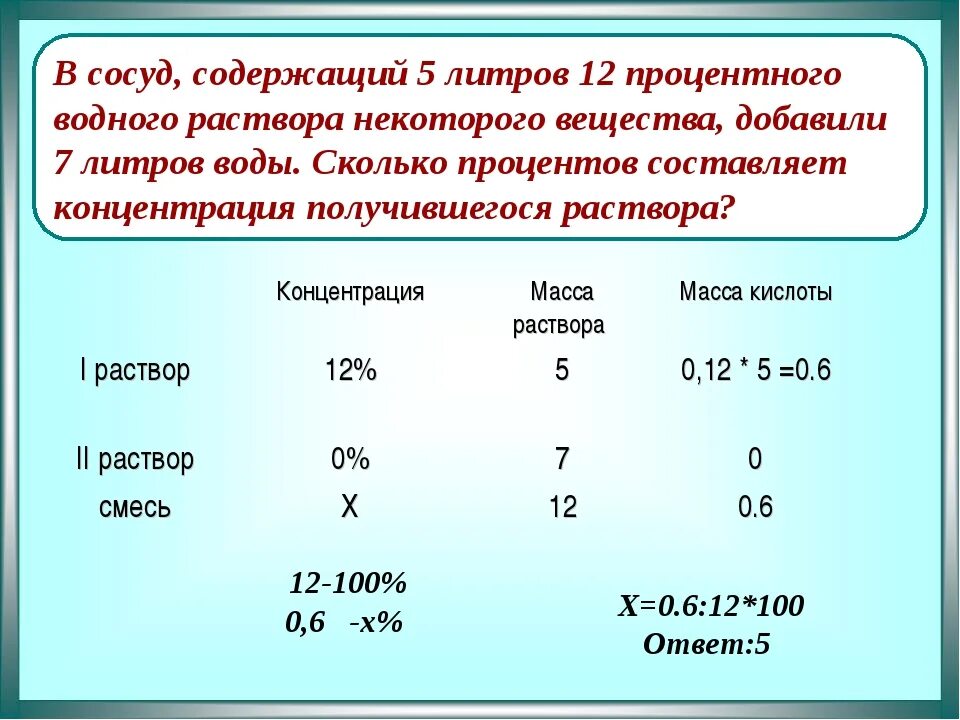 Сколько надо воды на 1 кг. Задачи на концентрацию растворов. 5 Процентный раствор литр. Приготовление процентных растворов. Концентрация воды в задачах на растворы.