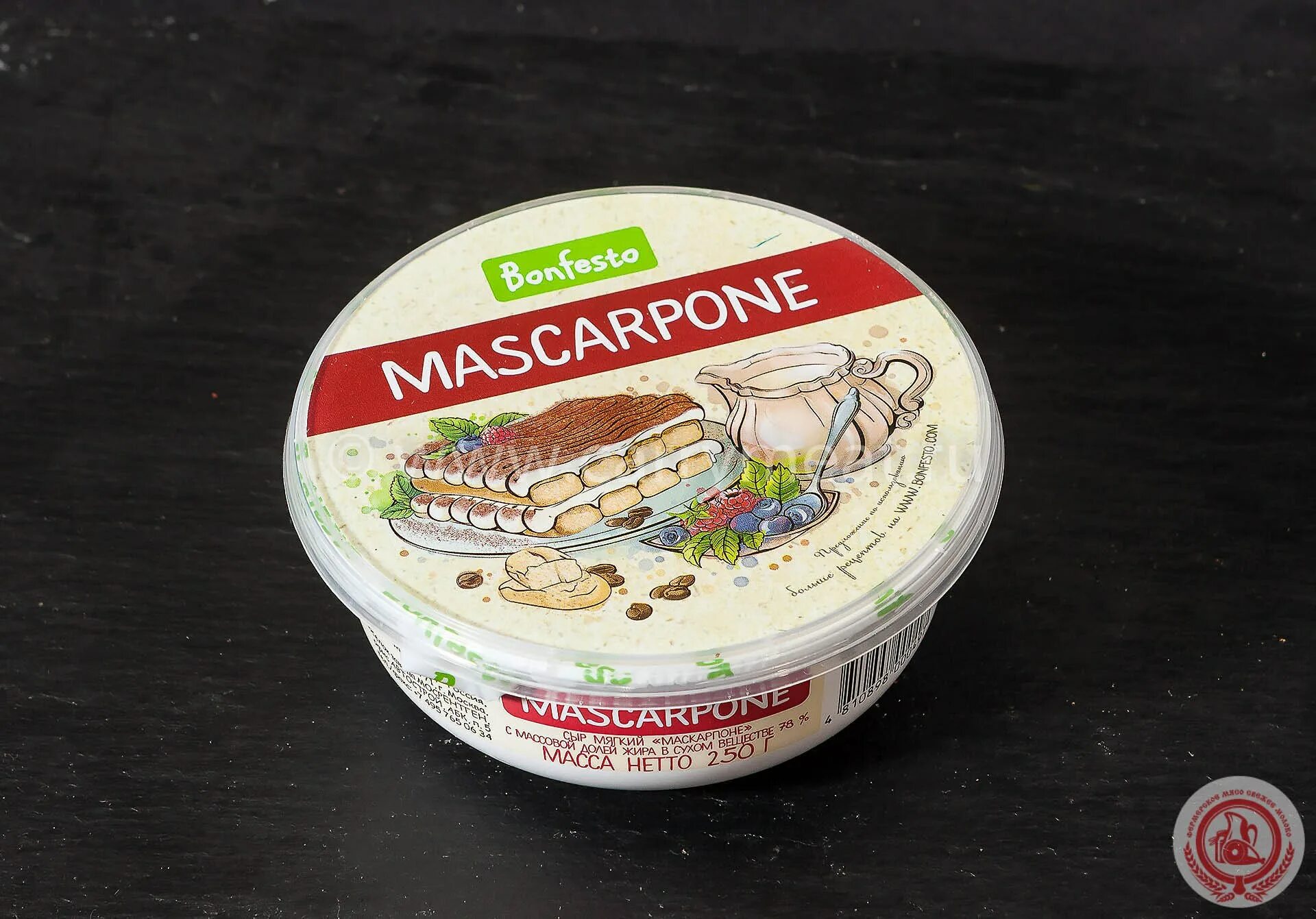Купите Сыр мягкий Маскарпоне м.д.ж. 80% 500г ТМ Santabene /Бобровский / за 454 р