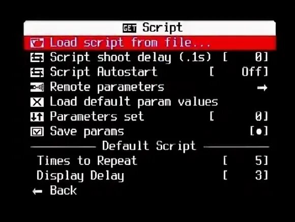 Script parameters