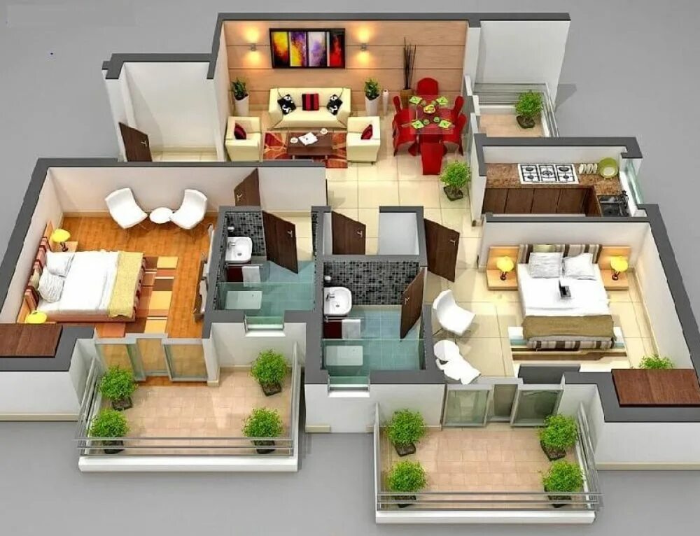 Two bedroom flat. Floorplan 3d проекты. Floorplan 3d программа. 3д планировка. Планировка дома 3d.