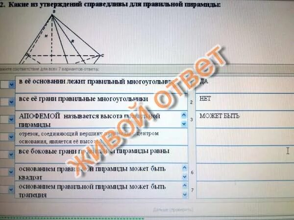Выберите верные утверждения в правильной пирамиде. Утверждения для правильной пирамиды. Какие утверждения справедливы для правильной пирамиды. Какие из утверждений справедливы для правильной пирамиды. В основании правильной пирамиды может лежать....