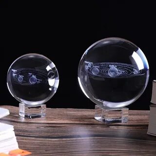 3d solar system crystal ball