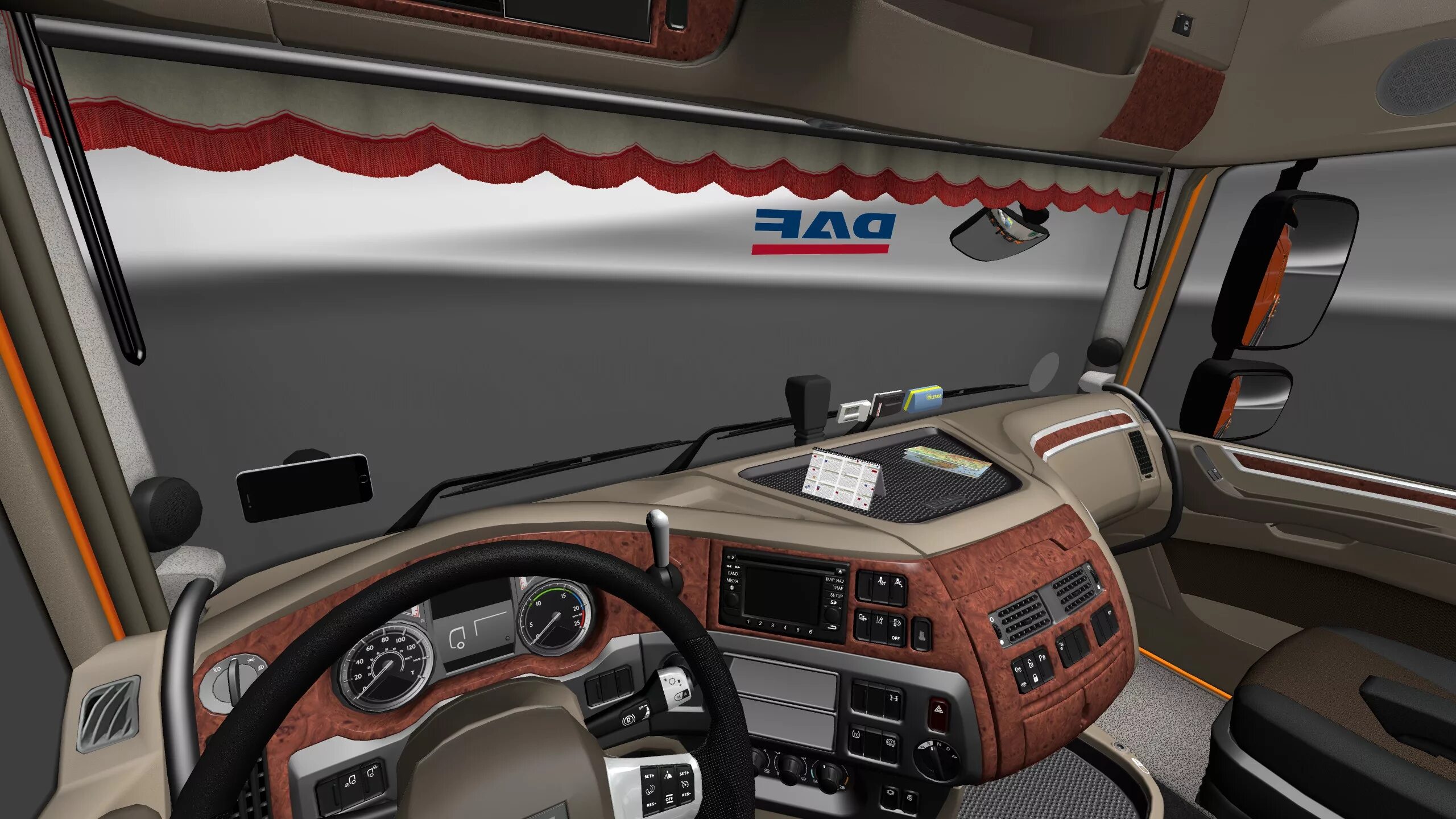Мод етс 2 оплетка даф. Daf xf 106 interior. interior daf xf 106 ets2. daf xf euro 6 interior. даф 106 етс 2.
