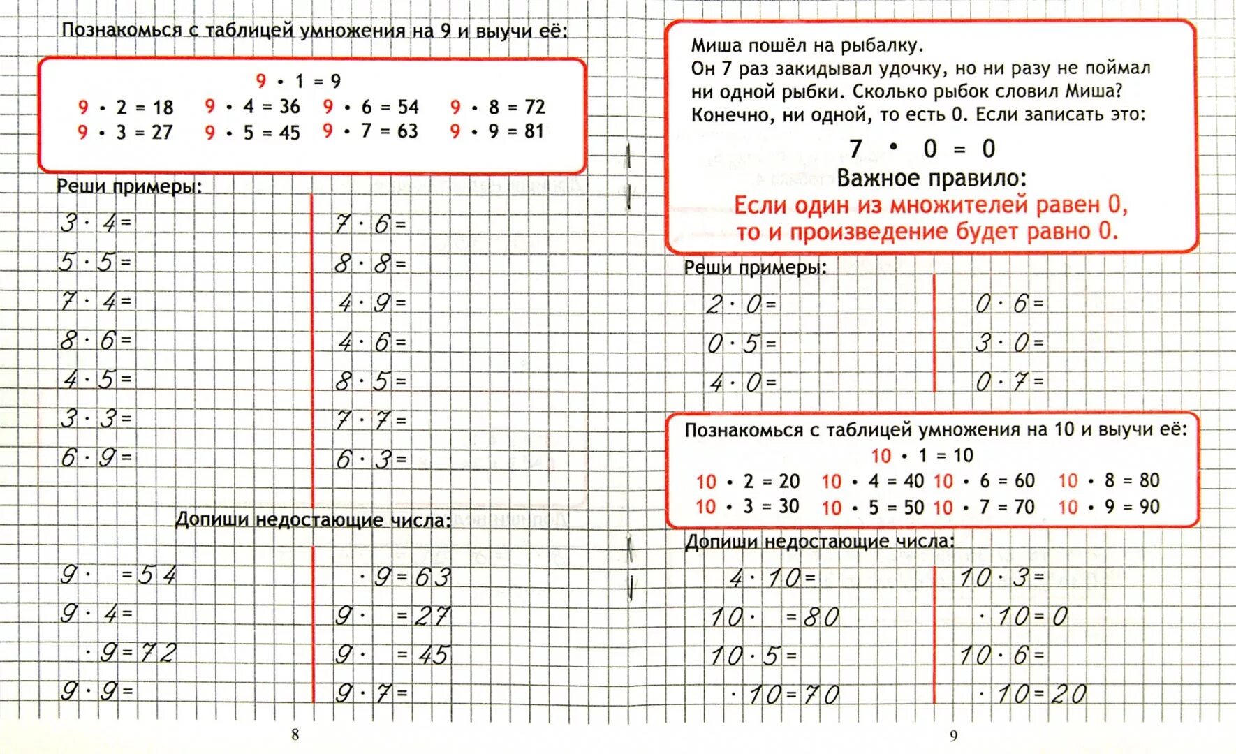 Решения по математике умножения