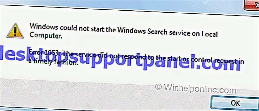 Windows 1053 ошибка служба. Windows 1053 ошибка служба