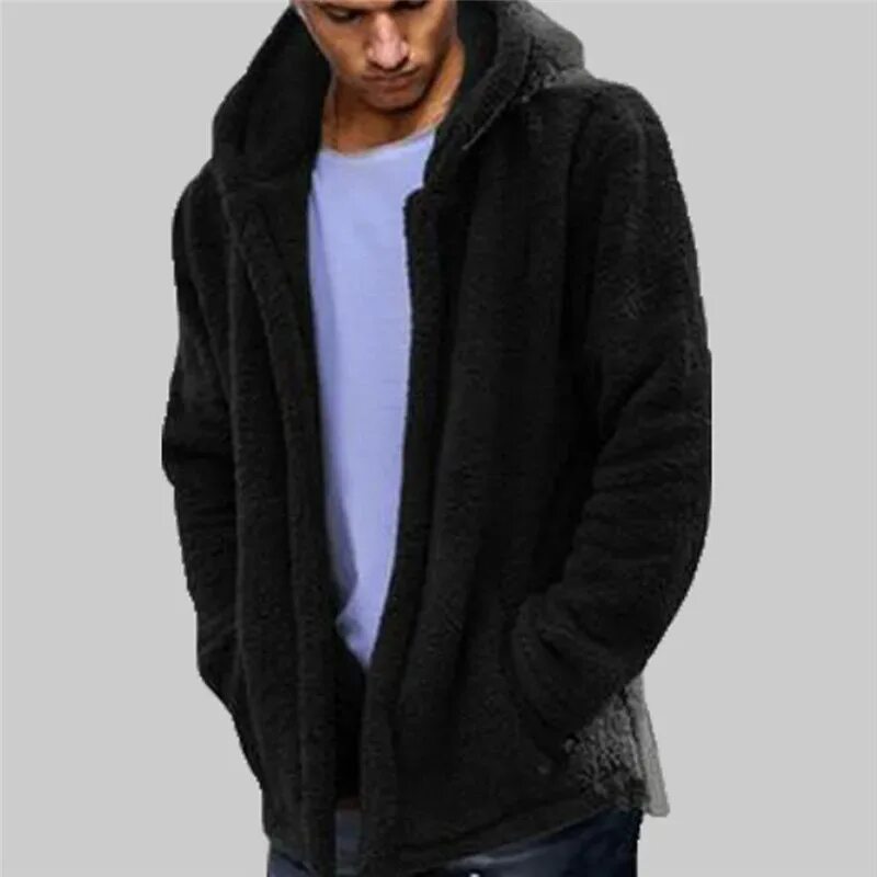Sherpa Fleece Hoodie for men. Sherpa Hooded for men. Плюшевое пальто мужское. Плюшевое пальто с капюшоном.