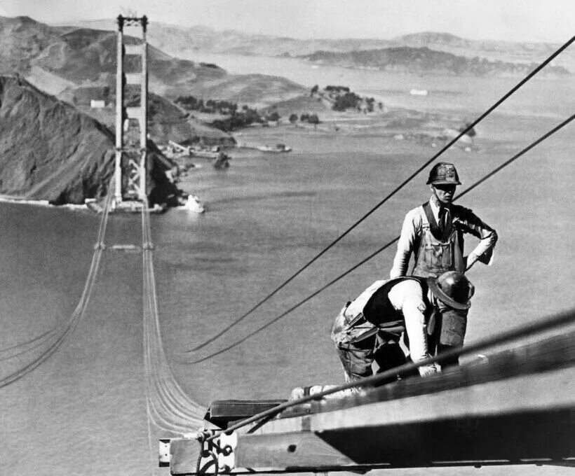 Я строил этот мост чтобы не. Золотые ворота сан-франциско 1937. строительство моста золотые ворота в сан-франциско. мост золотые ворота в сан-франциско фото.