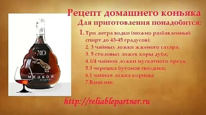 Вкусный домашний коньяк рецепты