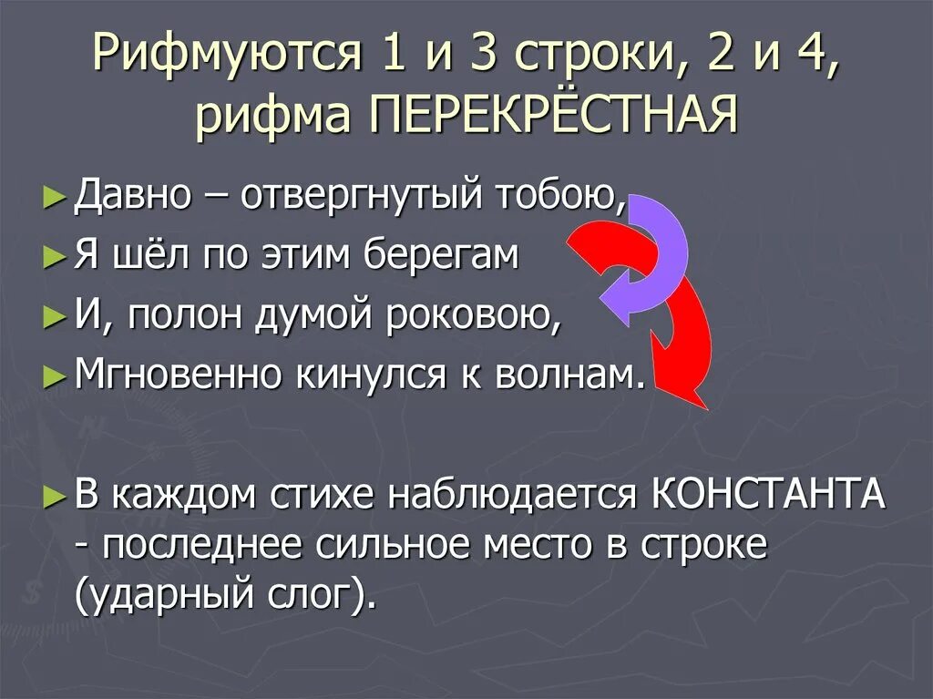 Рифма первая и третья строка. Стихотворение с перекрестной рифмой. Перекрестная рифмовка в стихотворении. Перекрестный стих. Рифмующиеся строки в стихотворении