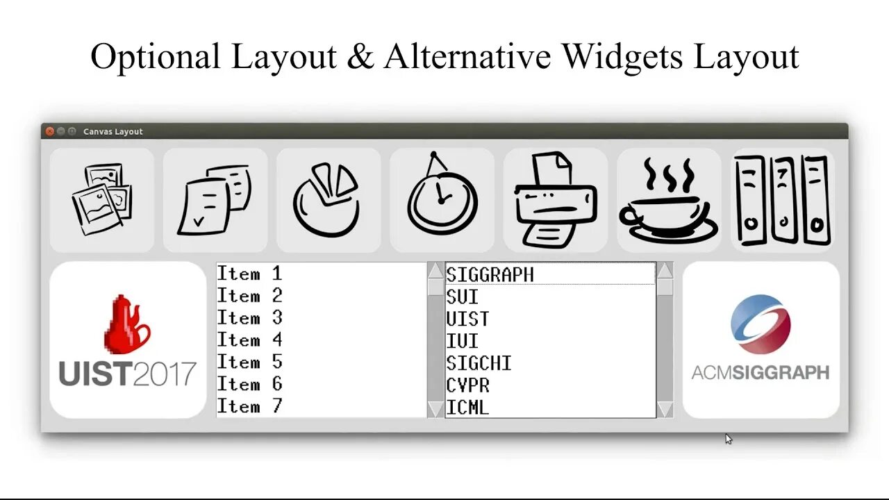 Widget layout. Widget layout