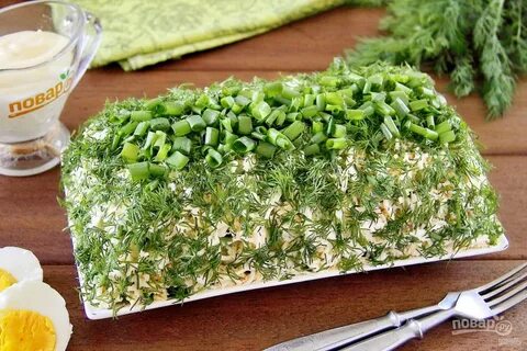 Селедка с зеленым луком салат