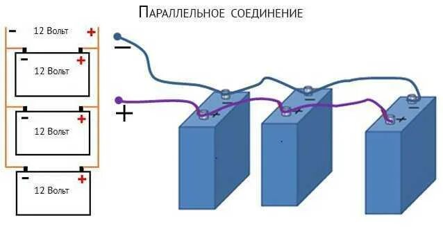 Как соединить два аккумулятора чтобы увеличить