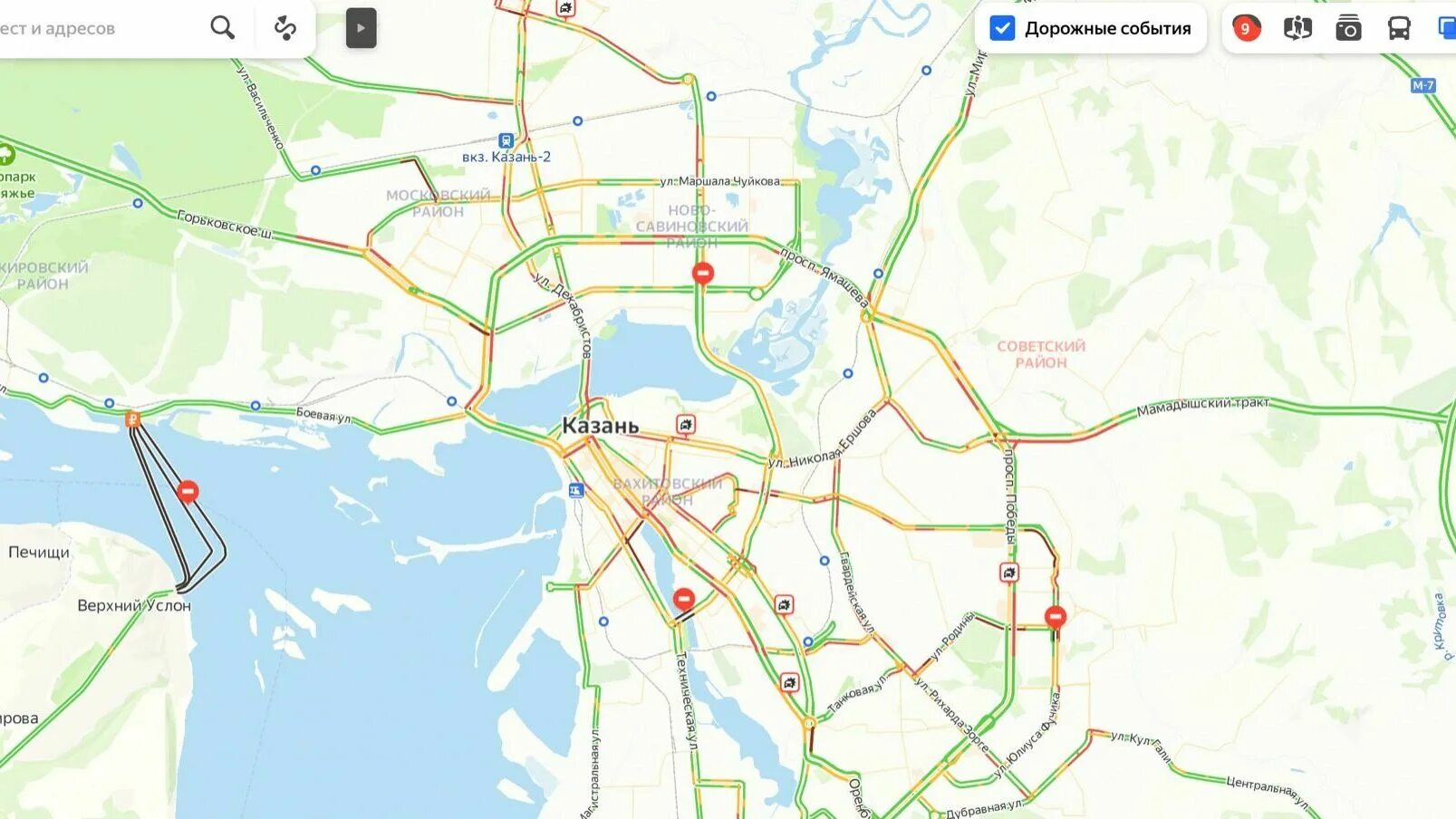 Казань на карте. Пробки Казань Мамадышский тракт. Пробка Мамадышский тракт. Пробки м7 Казань сейчас.