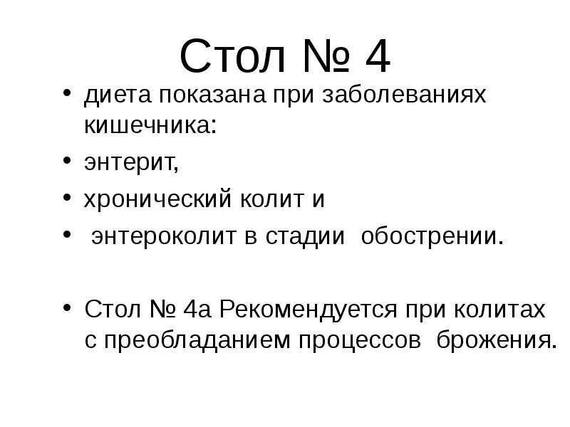 Стол 4 при колите кишечника