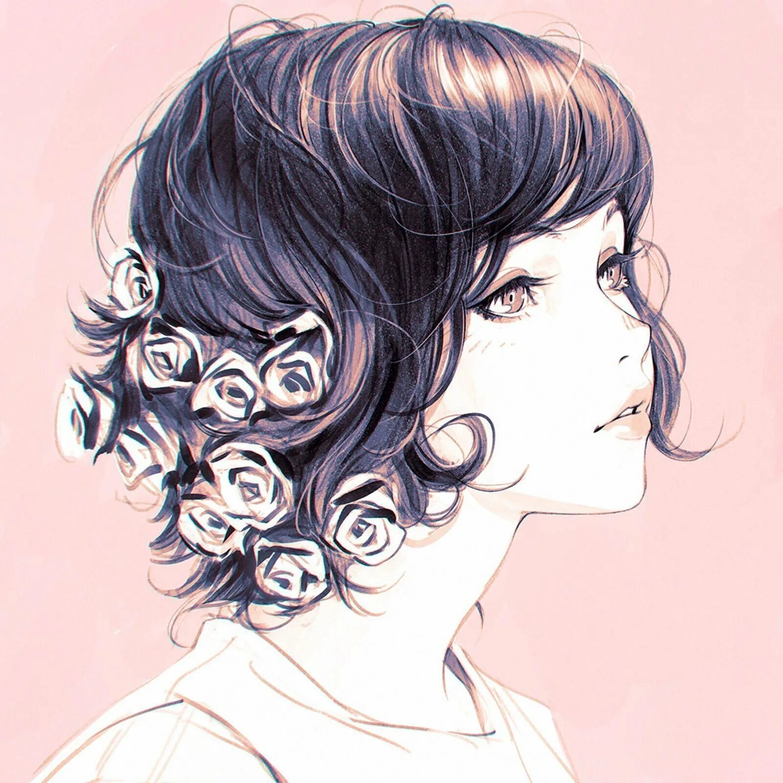 Женские рисунки. Ilya Kuvshinov Sketch. Нарисовать девушку. Девушки в стиле арт. Арт прически для девушек.
