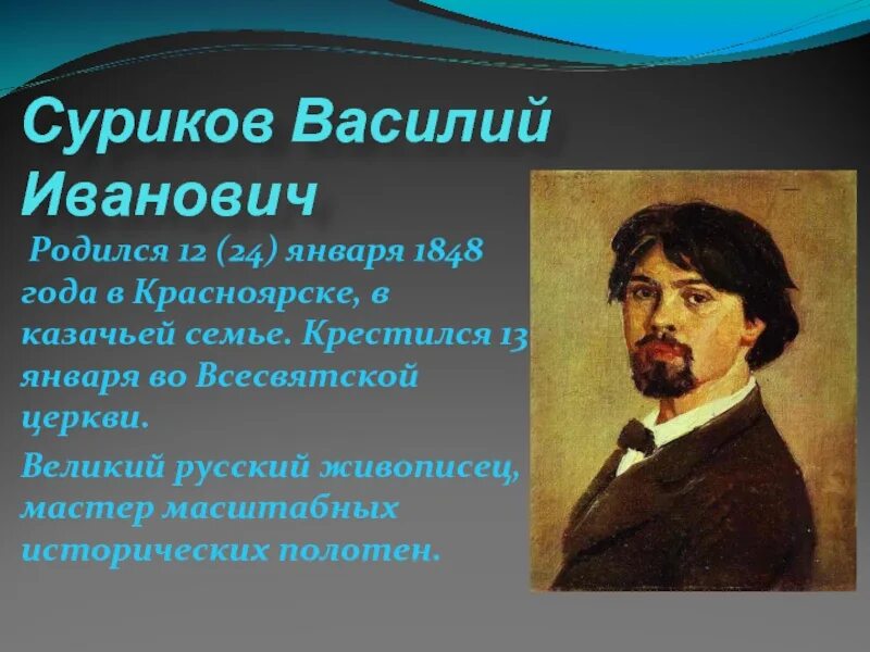 Суриков лето 2 класс литературное чтение презентация. Василия Ивановича Сурикова (1848–1916). Суриков художник биография.