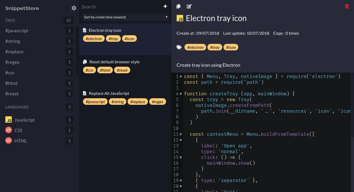 Tags javascript. Стили js. Html темная тема. Скрипт для электрона. Приложение на Electron js.