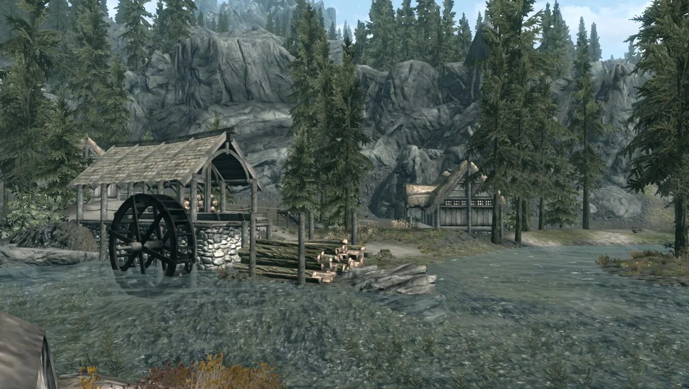 Лесопилка скайрим. Лесопилка водяная мельница скайрим. Skyrim Лесопилка. Лесопилка пирожок скайрим. Средневековая Лесопилка.