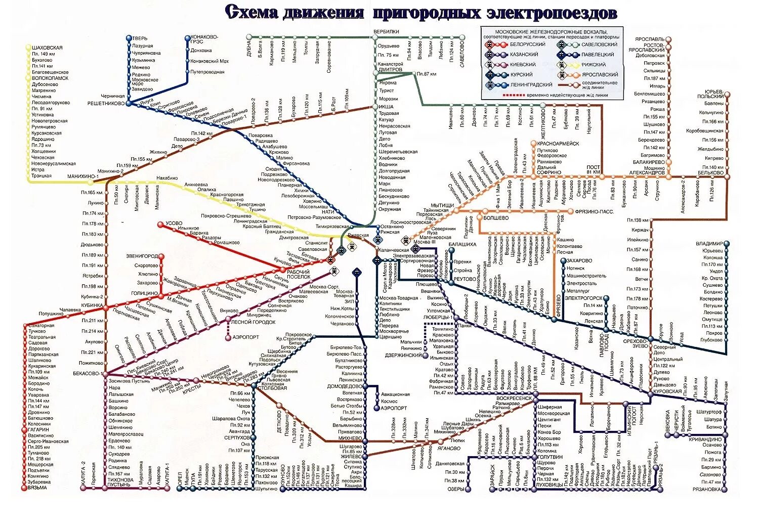 На электричке доехать до курской. Схема направлений электричек Москвы. Схема движения пригородных поездов Москвы. Схема электричек Московской области. Схема пригородных электропоездов Москвы.