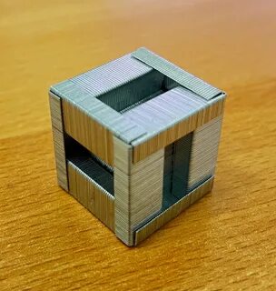 Кубик из скоб для степлера пошагово