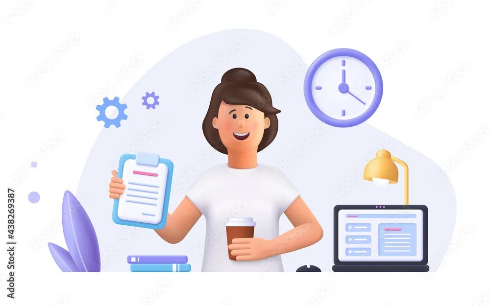 Работа daily. It support young woman. daily worker.