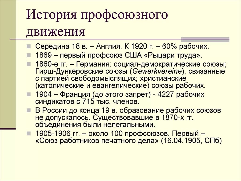 Первые профсоюзные организации. Профсоюзы 19 века в России. Профсоюз это в истории. Профсоюзы в России 20 века. История развития профсоюзов.