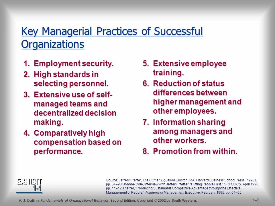 Management practices