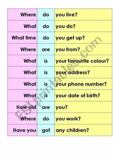 Information questions