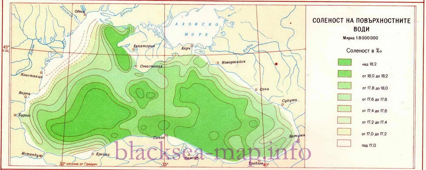 Карта солености черного моря. Карта солености воды черного моря. Карта солености Азовского моря. Соленость воды в черном море.