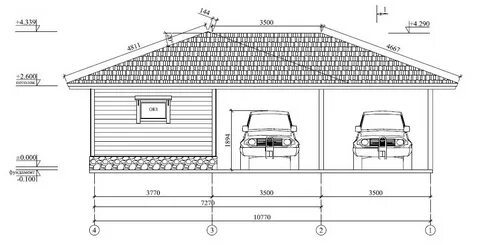 Чертеж гаража с размерами