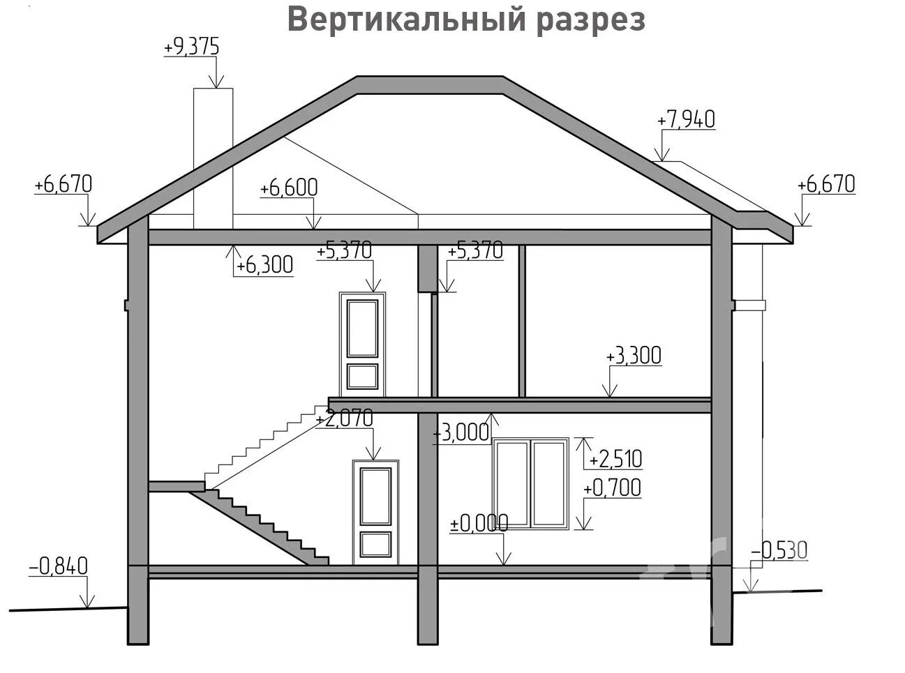 Какая средняя высота этажа. Высота двухэтажного дома чертеж. Разрез двухэтажного здания. Разреш двухэтажногл длмв. Двухэтажный дом в разрезе.