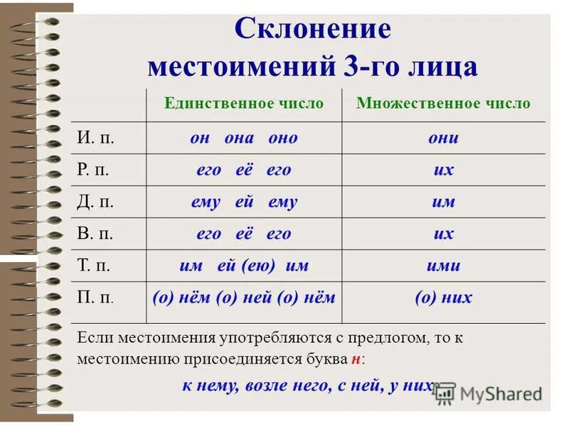 Все личные местоимения изменяются по родам. Таблица личных местоимений в русском языке 4. Склонение личных местоимений 1го 2 и 3 лица. Личное местоимение 3 лица множественного числа. Склонение личных местоимений единственного и множественного числа.