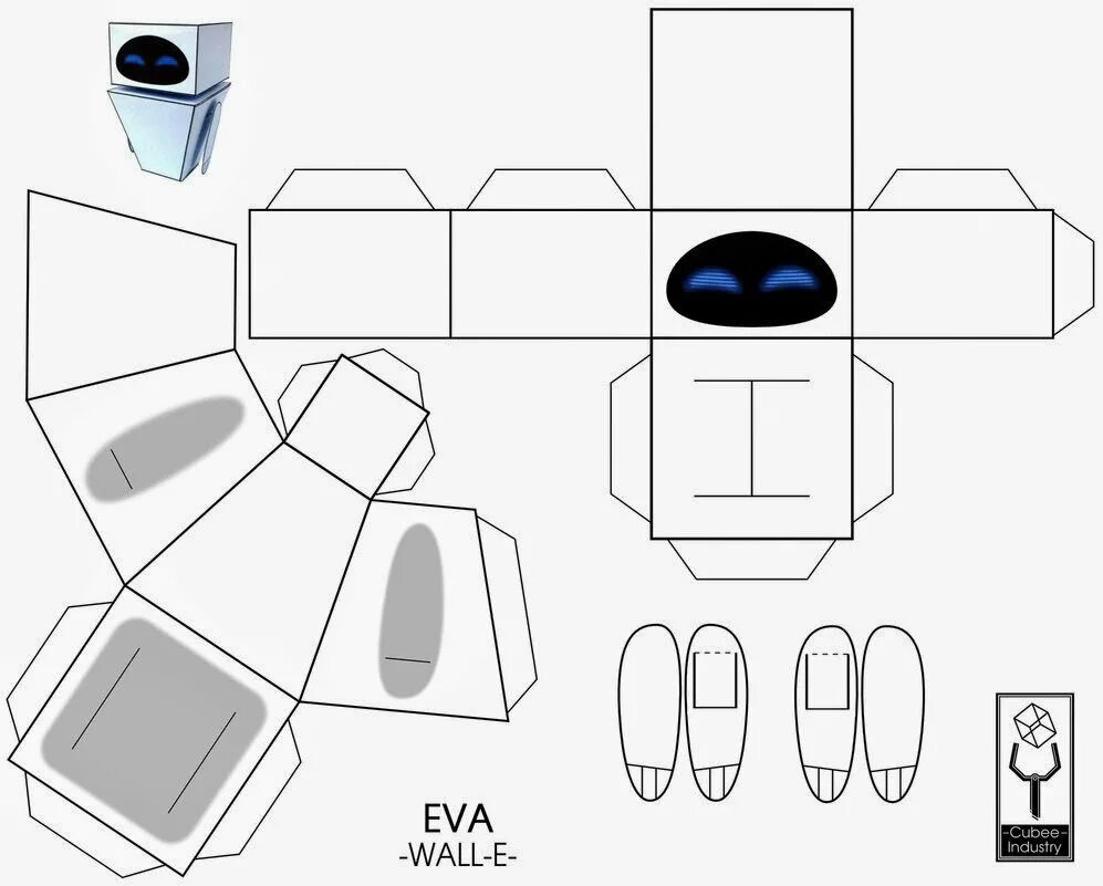 Простые развертки. Робот Валли паперкрафт. Схема робота Валли из картона. Развертка робота. Развертки для склеивания для детей.