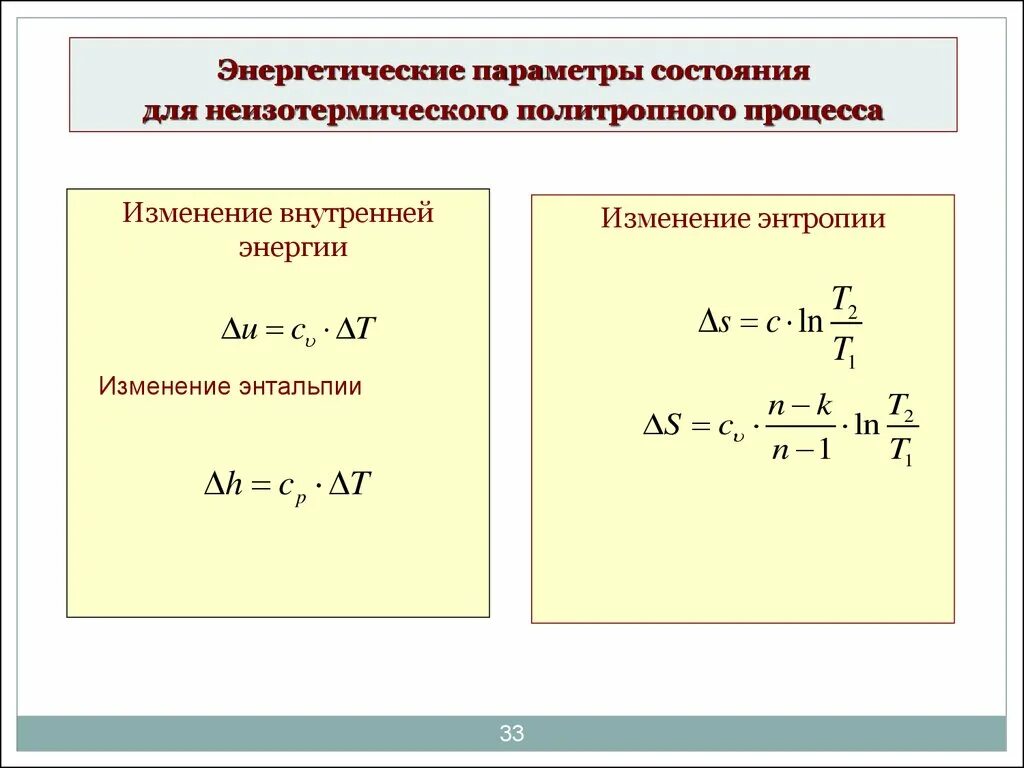 Расчет изменения энергии. Энтропия в политропном процессе формула. Изменение энтальпии в политропном процессе. Уравнение для расчета энтропии политропном процессе. Изменение внутренней энергии в политропном процессе.