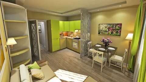 Спальня кухня 15 м2