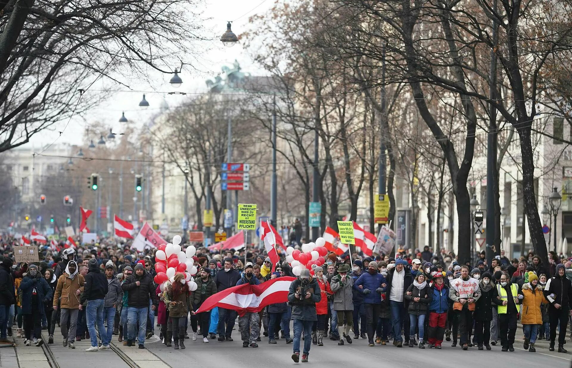 Митинги в Австрии. Митинг. Демонстрация в Вене. Протесты в Австрии.