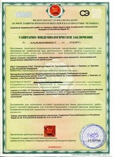 Санитарно эпидемиологическое заключение лагерь