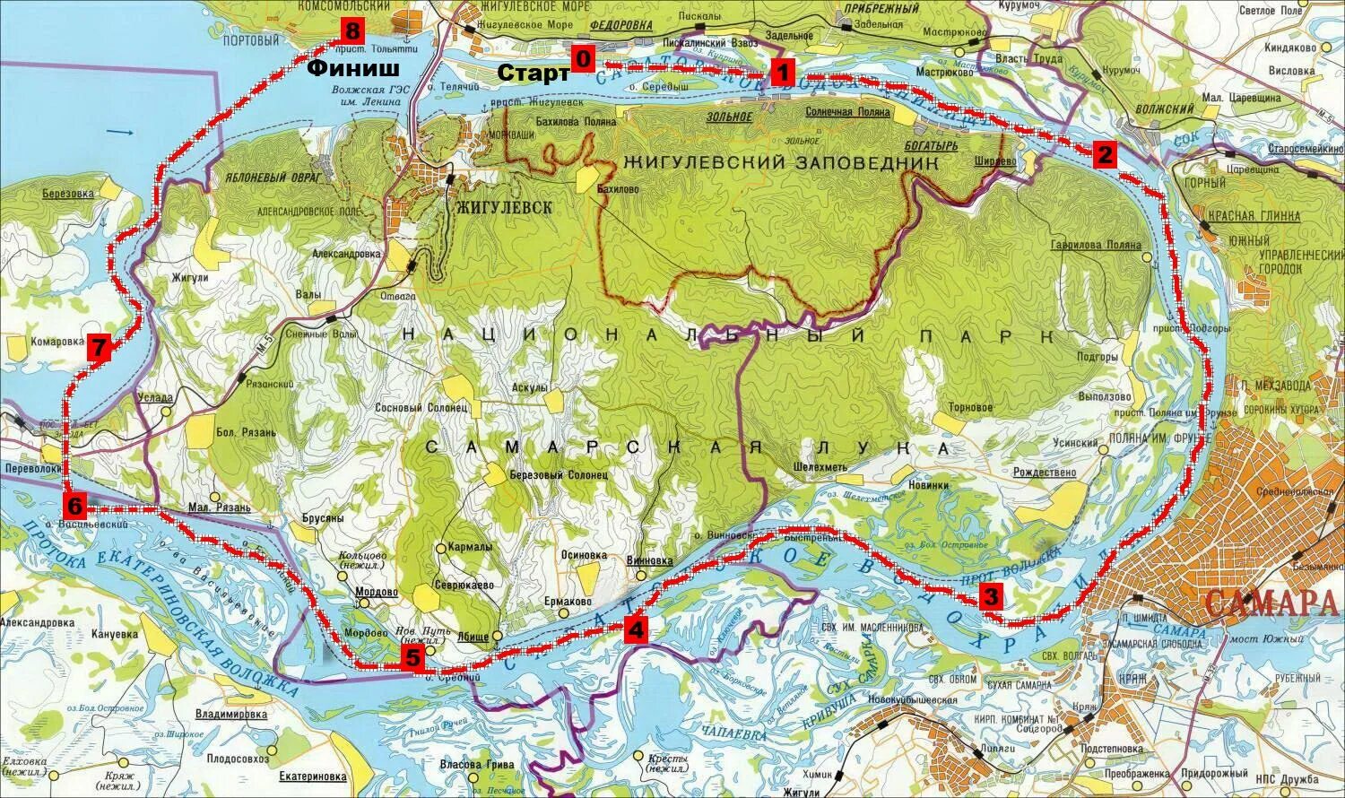 Карта Жигулевского заповедника и Самарской Луки. Река чапаевка в самарской области на карте