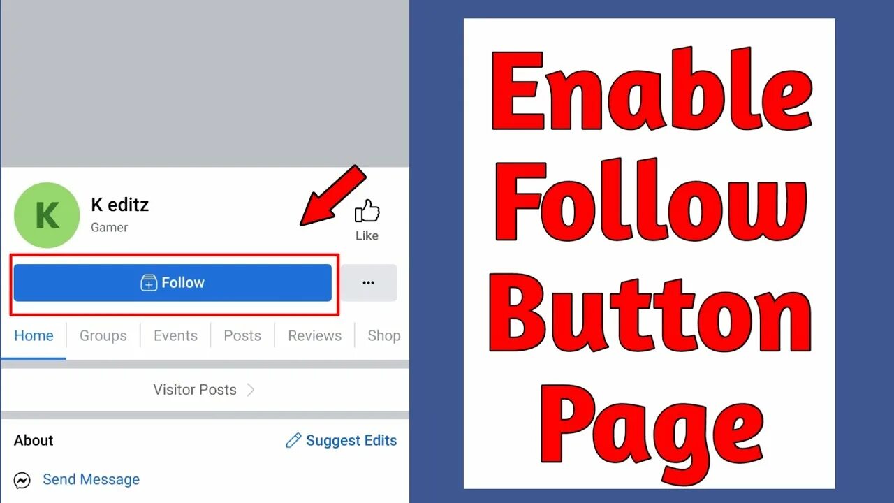 Add follow. Follow button.