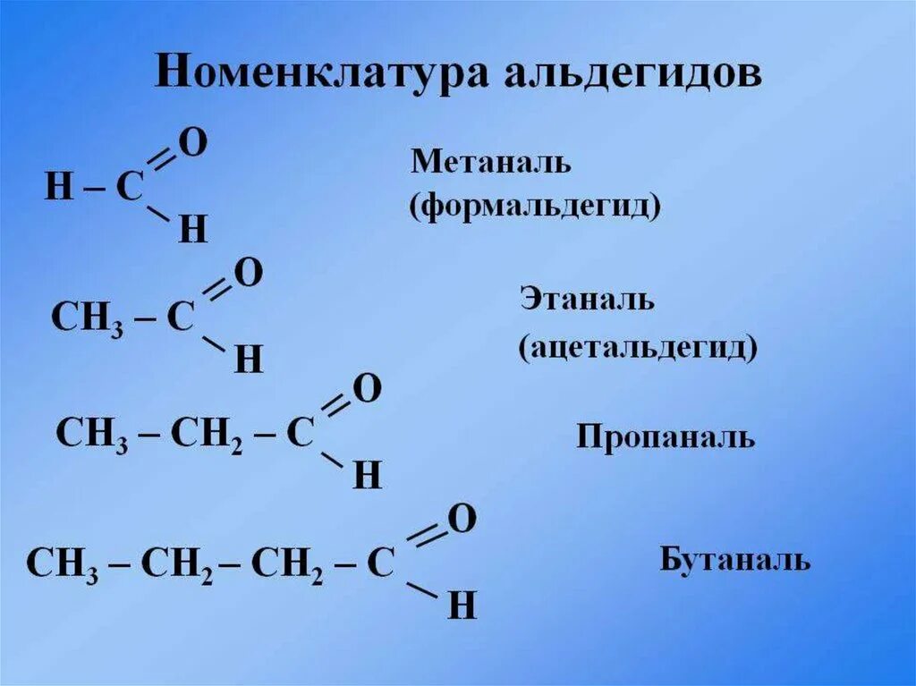 Метаналь этаналь пропаналь