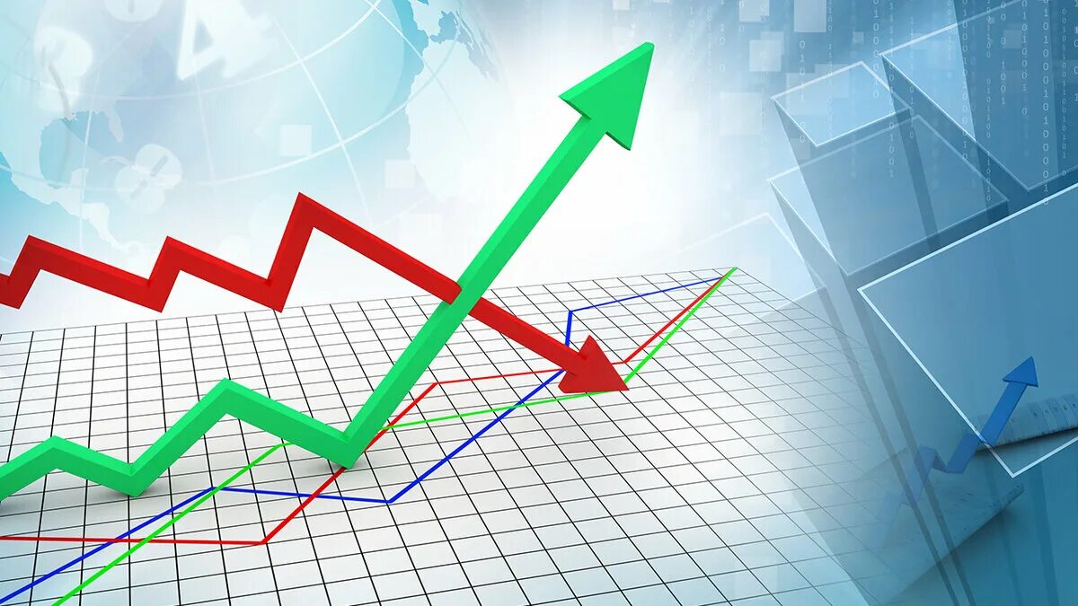 Рост экономики. Экономическое прогнозирование. Рост экономики иллюстрация. Повышение и снижение.
