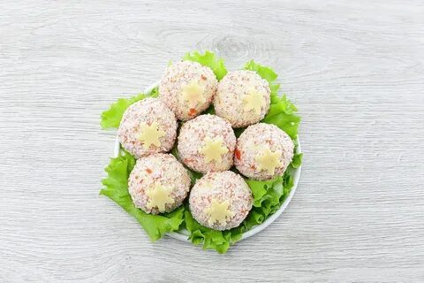 Крабовые шарики с сыром и яйцом