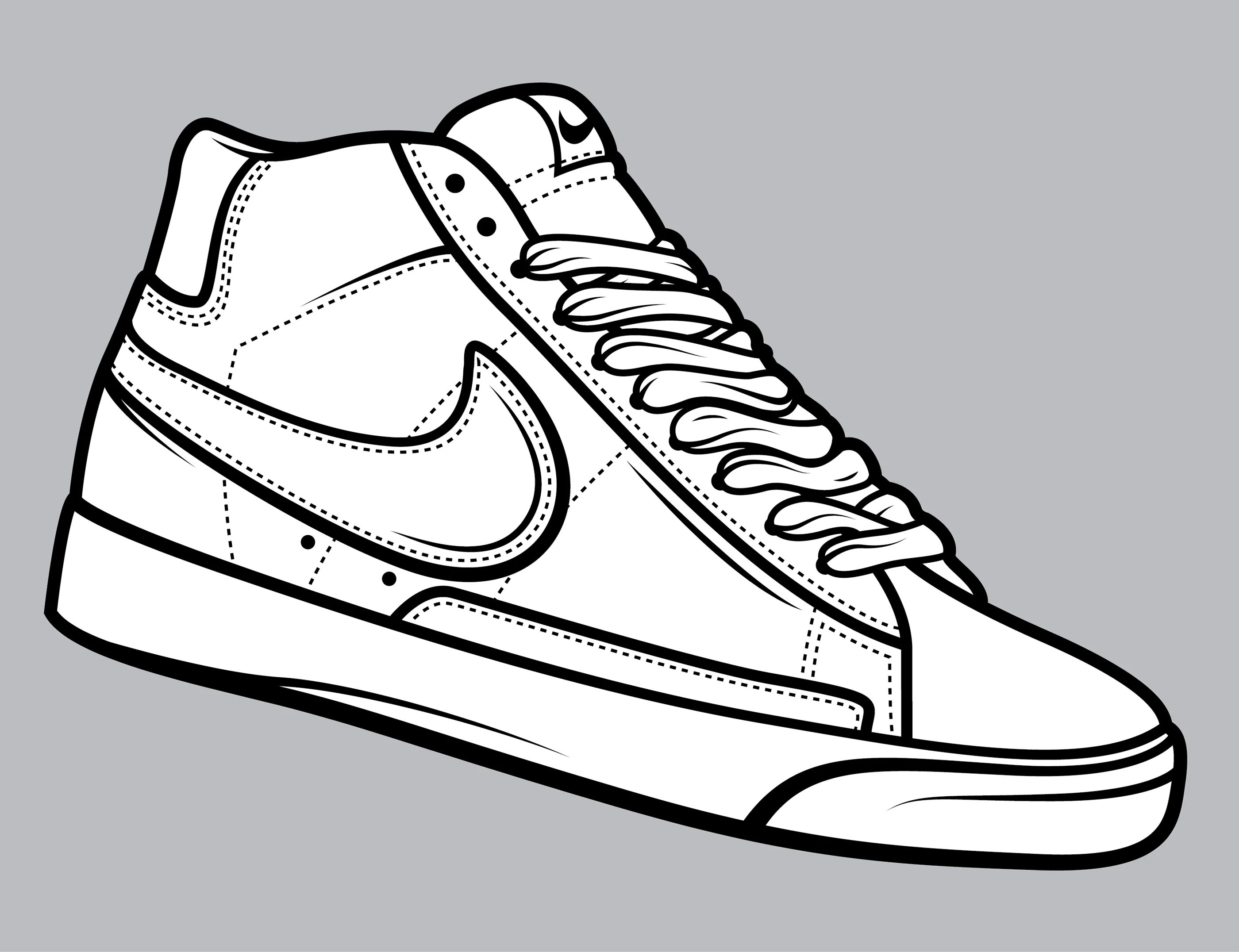 Как нарисовать кроссовки nike