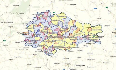 Карта курской области и границы с украиной