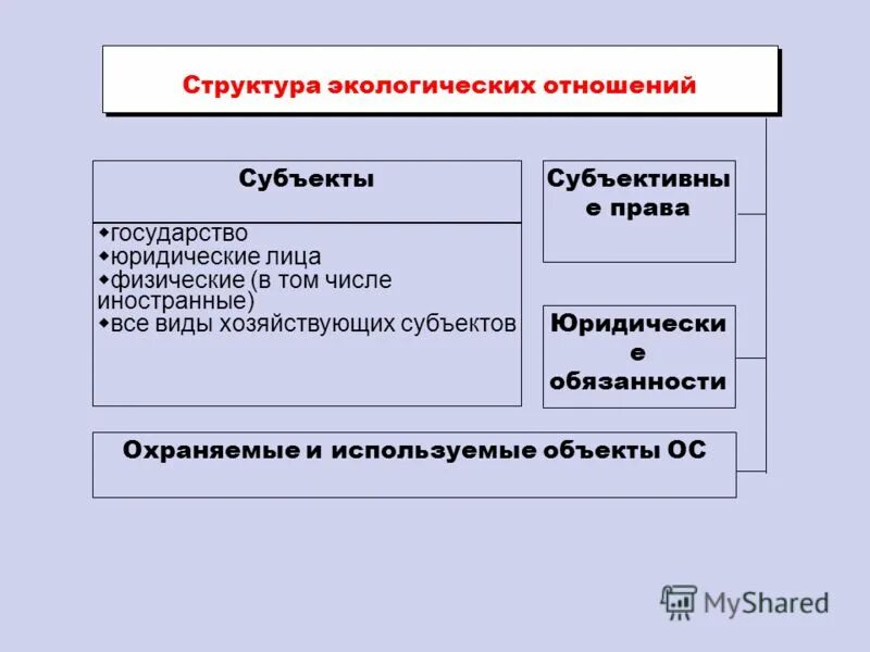 Структура экологических правоотношений. Структура экологических отношений. Субъекты и объекты экологических отношений. Экологическое право курсовая