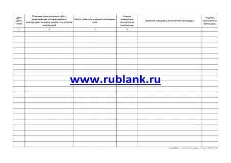 Журнал работы установки