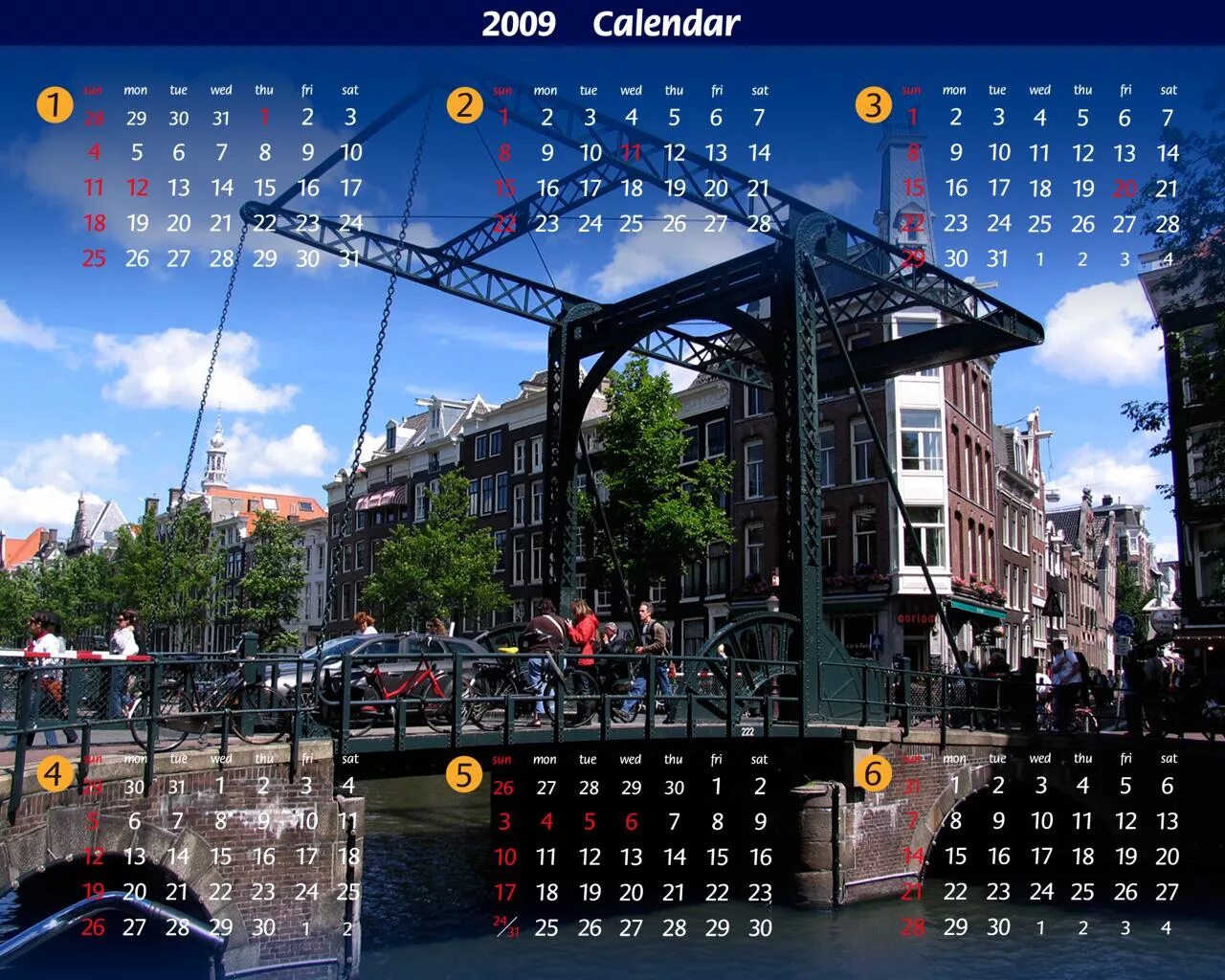 Календарь 1024. Календарь с городом.