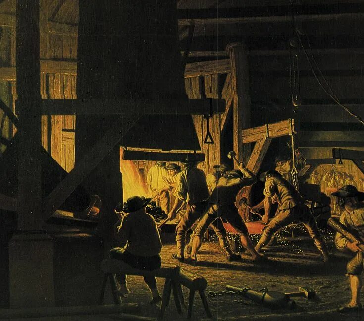 Картина Адольфа фон Менцеля "Железопрокатный завод". The Industrial Revolution of the 18th Century. Industrial century