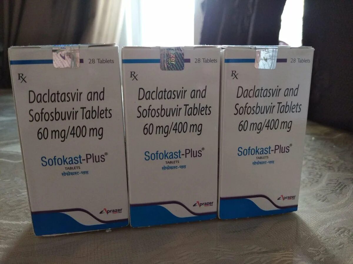 Daclatasvir and Sofosbuvir Tablets 60 MG/400 MG Sofokast-Plus. Daclatasvir and Sofosbuvir Tablets 60 MG/400 MG. Sofosbuvir Tablets 400 MG Daclatasvir. Софосбувир и Даклатасвир Софокаст плюс.