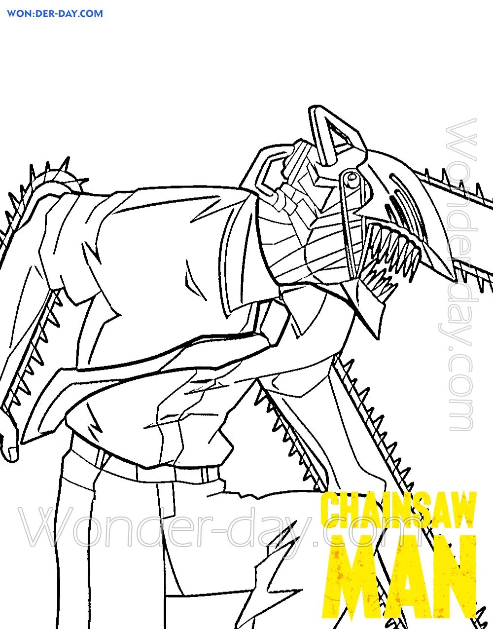 Chainsaw Man Coloring Pages - AniYuki.com
